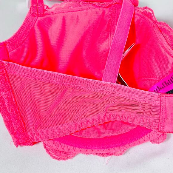 La Senza Bra Lot 2 Size 34DD Neon Green Pink Padded Underwire Push Up Lace New - Picture 5 of 13